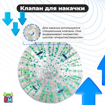 Светящийся зорб «Вселенная» с зелёными стропами, ТПУ, диаметр 2,8 м, без сидений