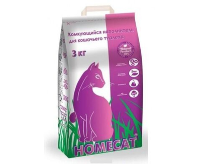 Наполнитель Homecat для кошек, комкующийся, 3 кг, 6 л
