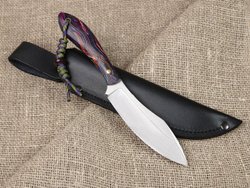 Нож для бушкрафта "Канадец XL", сталь VG-10/Elmax, рукоять микарта (фиолетовая)