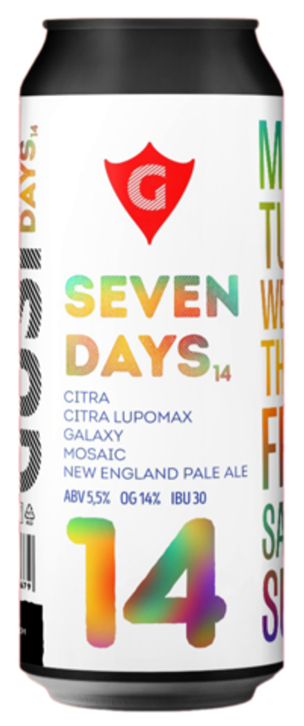 Пиво Гуси Севен Дэйс 14 Цитра, Цитра Лупомакс, Гелакси, Мозаик / Gusi Seven Days 14 citra x citra lupomax x galaxy x mosaic 0.5 - банка