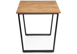 Стол раскладной Лота Лофт 120(160)х75х75 25 мм черный матовый / дуб вотан