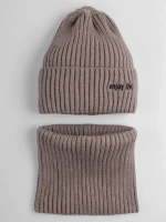 Шапка детская осенняя со снудом серая