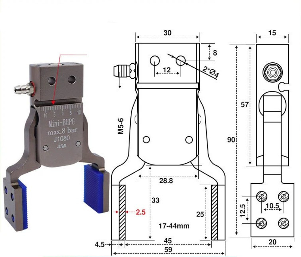 Mini-bhpg-45#[clamping range 17-44mm]