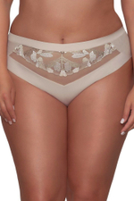 Трусики-бразилиана с вышивкой Masumi (Размер: L) (Цвет: телесный)