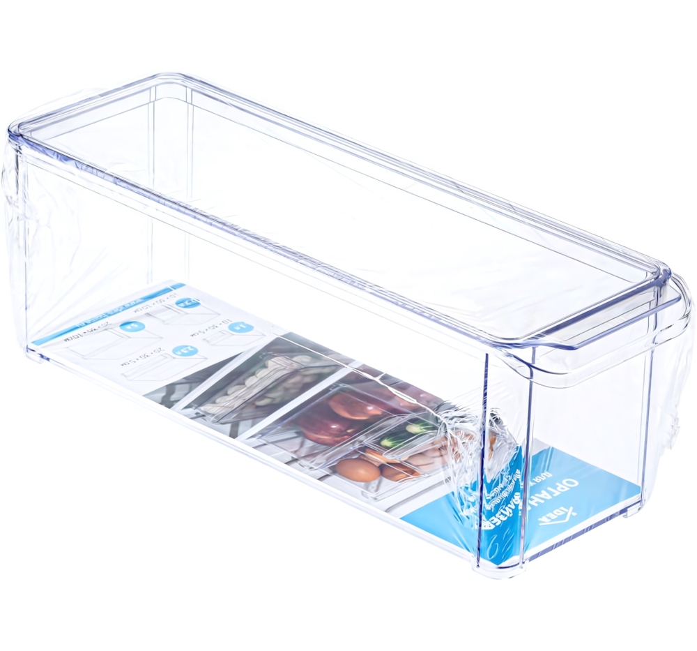 Органайзер для холодильника 10х30х10см с крышкой Прозрачный