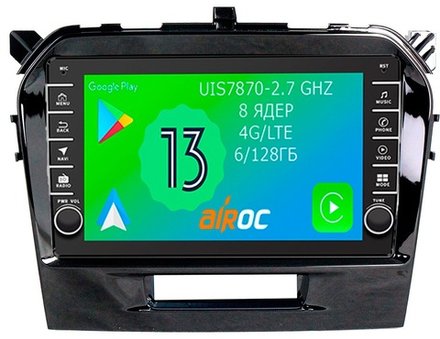 Магнитола для Suzuki Vitara 2015+ - Airoc AB-3504 (кнопки и крутилки), Android 13, TS20, 6/128Гб, SIM-слот, CarPlay
