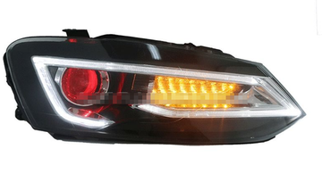 Передние фары Фольксваген Поло 2010-2019 V7 type [Комплект Л+П; яркие ходовые огни; светодиодные; биксеноновая линза; динамичный поворотник]