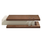 Журнальный столик 2105/HE-CT140 из орехового дерева и дымчатого МДФ