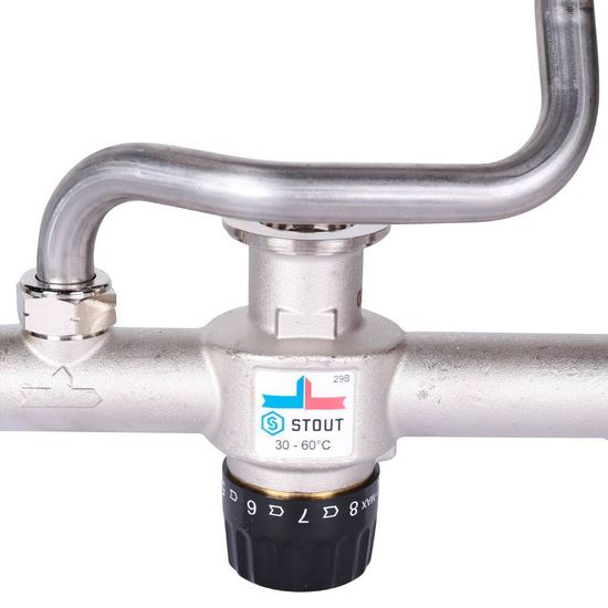 Насосно-смесительный узел Stout SDG-0120-007000 с термостатическим клапаном 30-60° без насоса