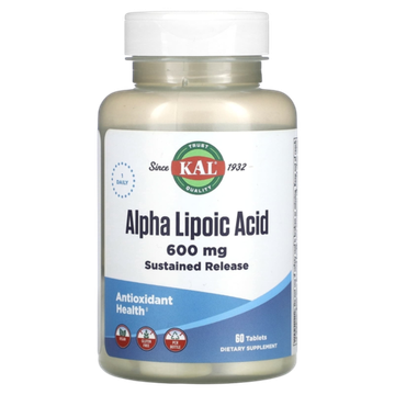 KAL Alpha Lipoic Acid 600mg 60 tab, Альфа Липоевая Кислота