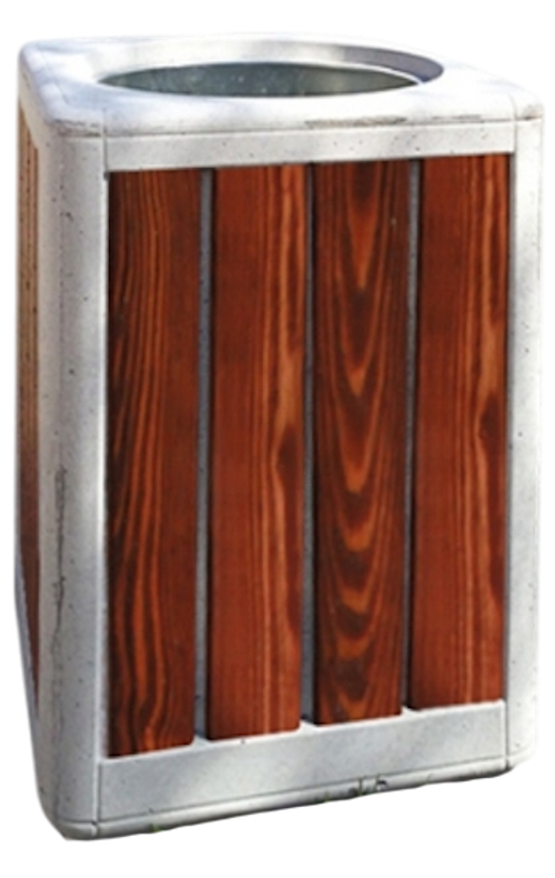 Урна бетонная с отделкой деревом «Моркас»