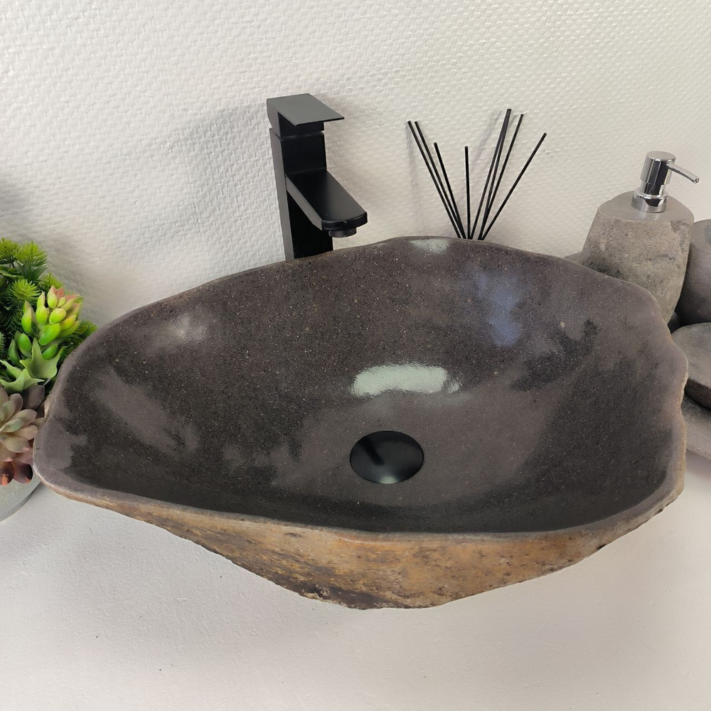 Каменная раковина из речного камня RS-04874 (50*41*15) 0862 из натурального камня