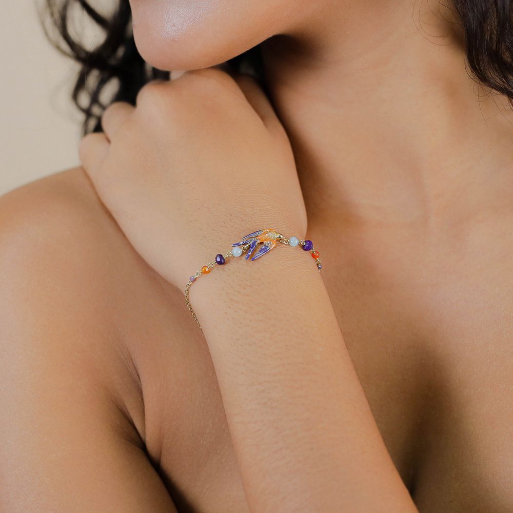 Серьги Franck Herval, Elaia, со стразами, FH26.1-12-70142 (фиолетовый)