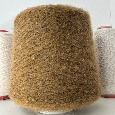 BABY SEQUINS - Luxury Selection by Ri.Go; 67% baby альпака, 20% шёлк, 13% п/а, пайетки 2мм; 600м/100гр; col. 6205, цвет: коричневый