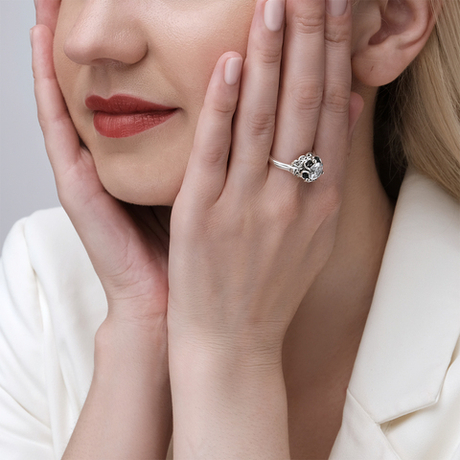 "Дурман" кольцо в серебряном покрытии из коллекции "Леди" от Jenavi