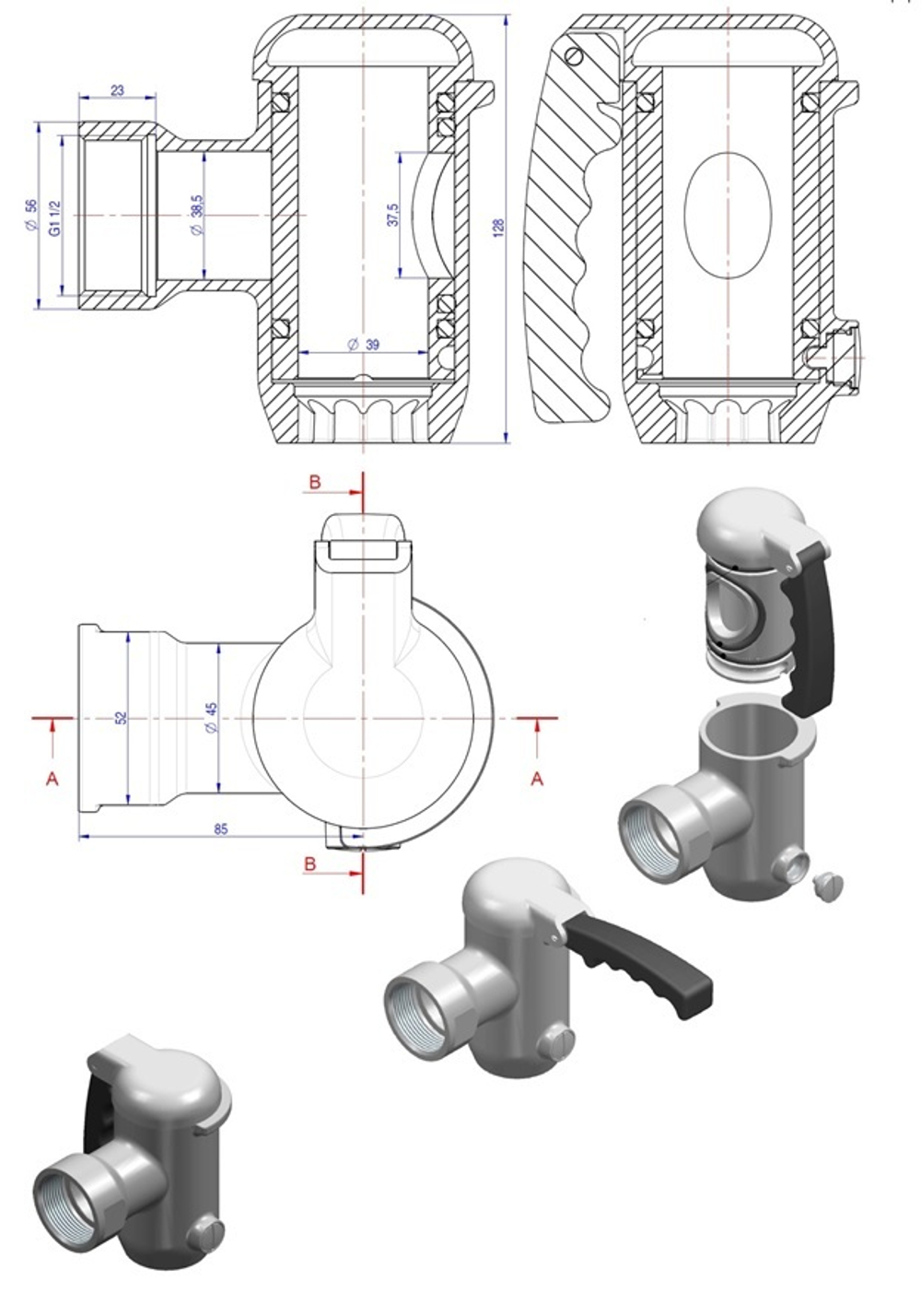 Кран сливной 1"1/2F на котлы КПЭМ