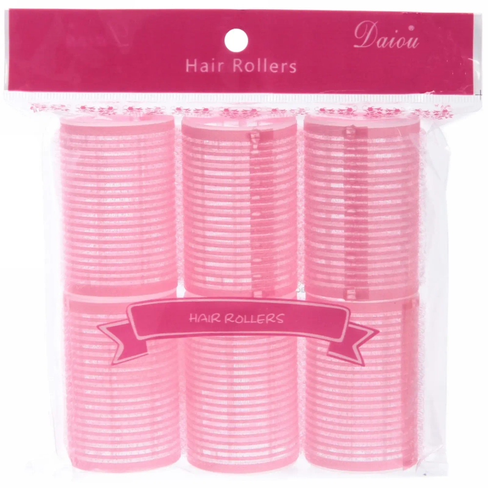 Бигуди липучки, 6шт., однотонные, цвет микс, d-4см