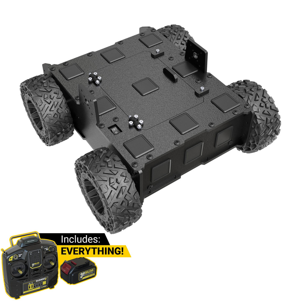 Overlander-4 All-Terrain Robot Platform (25lb Payload, 3.8mph) With Battery & Charger