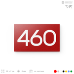 Номер на дверь 460, табличка на дверь для офиса, квартиры, кабинета, аудитории, склада, красная 120х70 мм, Айдентика Технолоджи