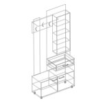 Вешалка с зеркалом "ГРАФ" в прихожую