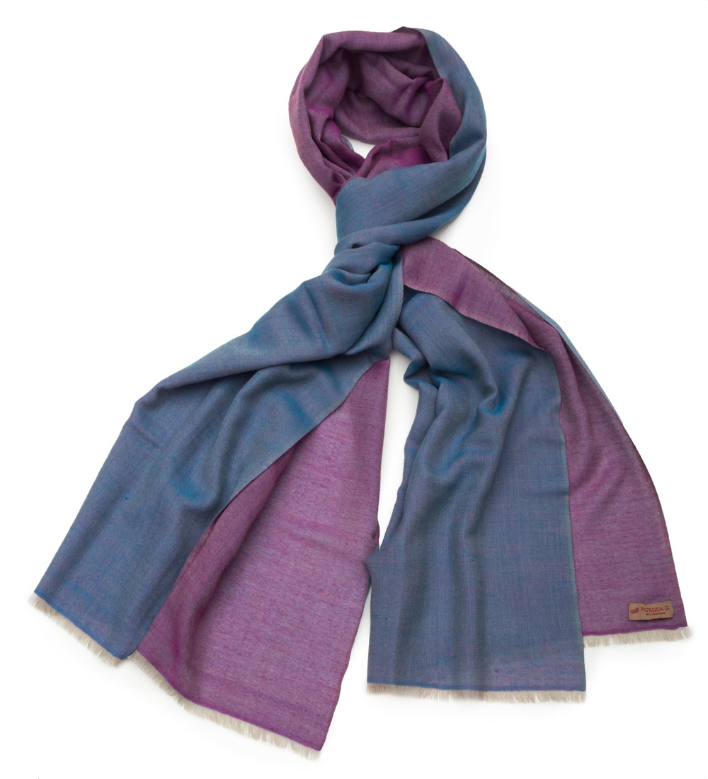 Шаль REVERSIBLE Шаль кашемир 100% Patricia D 70x200 Сиреневый