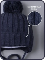 Шапка для мальчика на завязках осенняя