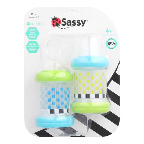 Sassy, Кормушка для детского питания, для детей от 4 месяцев, 2 упаковки по 118 мл (4 унции)