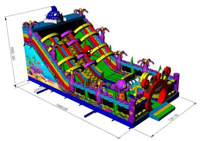 Коммерческий надувной батут «Мега риф», 14*7*8 м