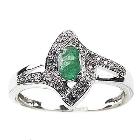 Кольцо "Бантри" изумруд, циркон