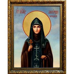 Александра Червякова, схимонахиня, преподобномученица. Икона на холсте.