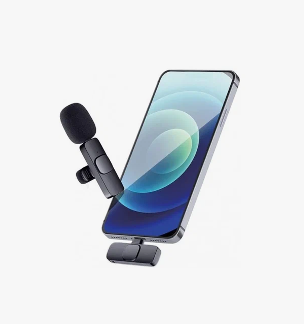 Беспроводной петличный микрофон K8 Lightning (черный)