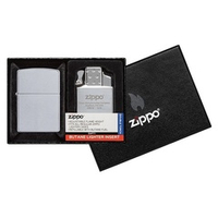 Набор Zippo (зажигалка Zippo 205 Satin Chrome и газовый вставной блок с двойным пламенем)