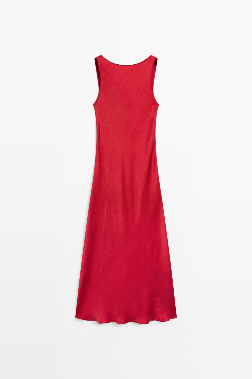 Massimo Dutti Длинное струящееся платье из сатина, красный