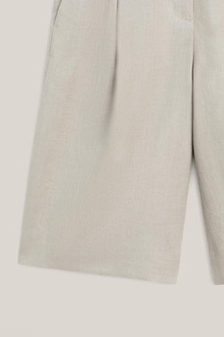 Massimo Dutti Длинные льняные шорты-бермуды Pens Detailed - Limited Edition, серый