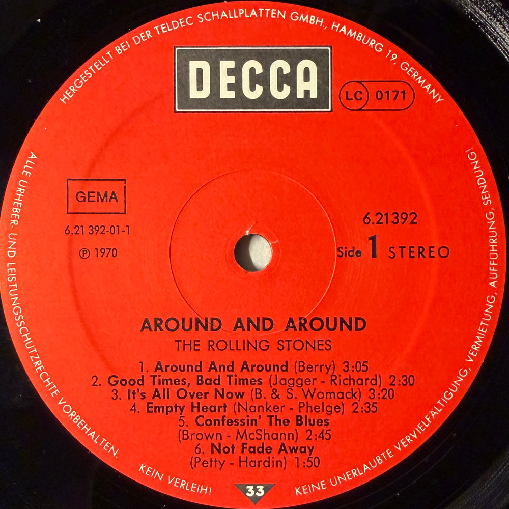 The Rolling Stones ‎– Around And Around (Германия) Т