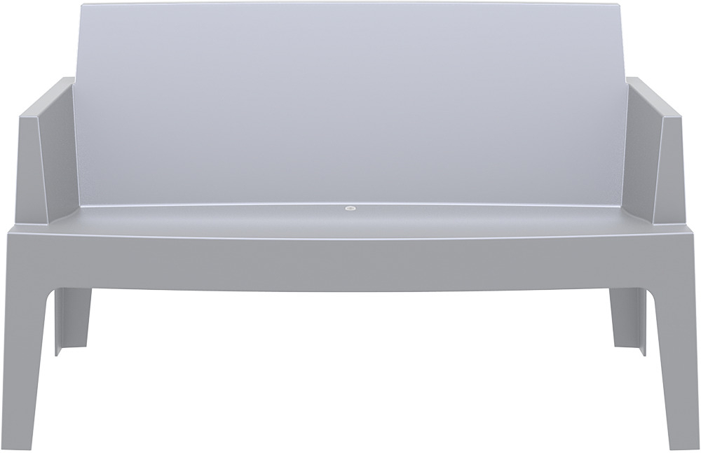 Диван пластиковый двухместный Siesta Contract Box Sofa, серебристый