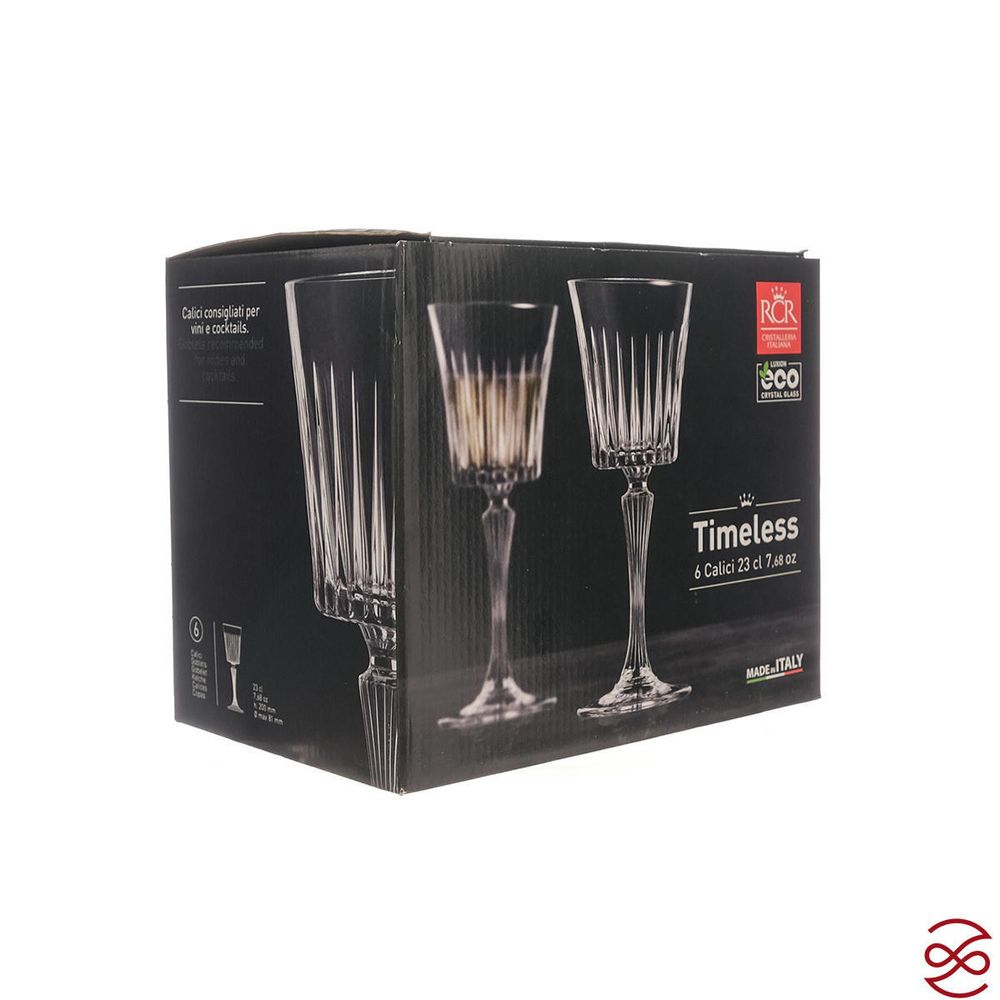 Набор бокалов для вина AS Crystal Timeless золотая полоса 230 мл (6 шт)