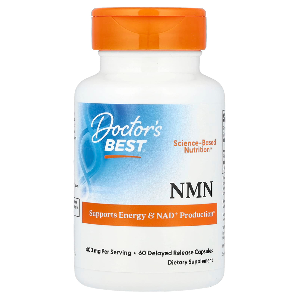 Doctor's Best, NMN, 60 капсул с отсроченным высвобождением (200 мг в 1 капсуле)