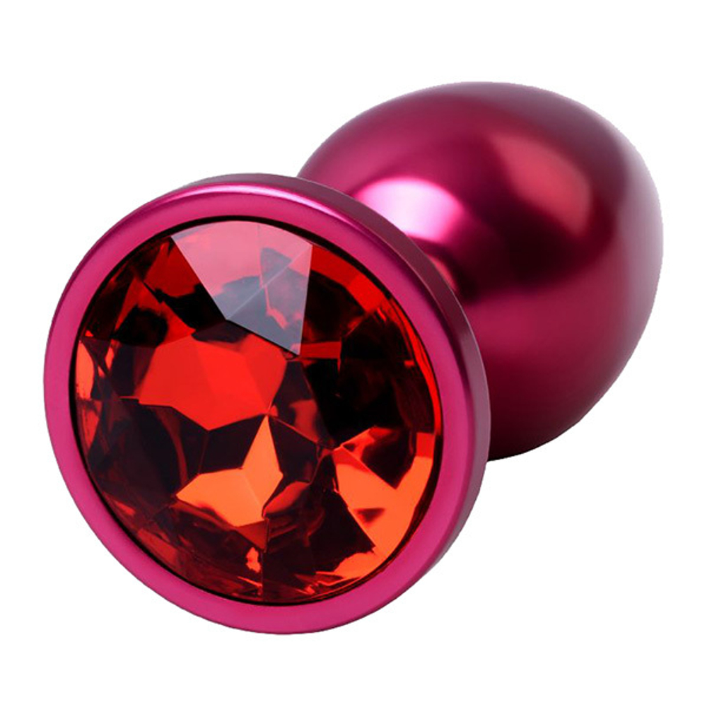 Красная анальная пробка 7,2см с кристаллом красного цвета ToyFa Metal 717007-99