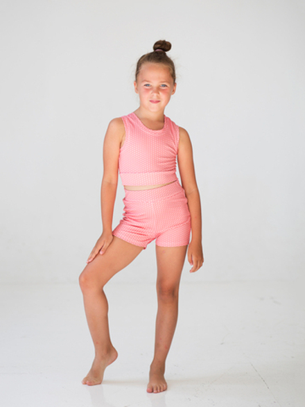 Топ и шорты для девочки "Розовый горошек"