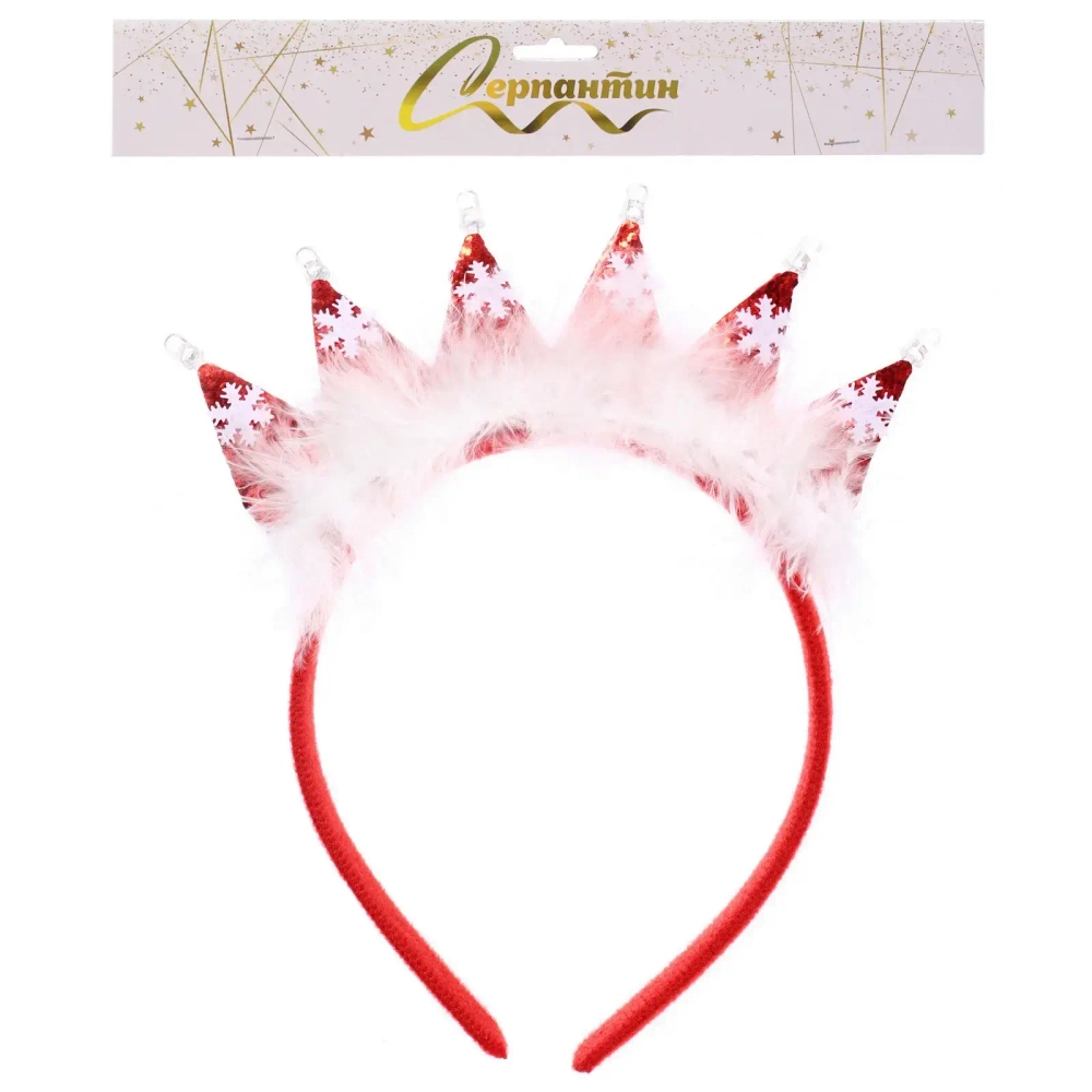 Ободок карнавальный «Яркие снежинки» с подсветкой