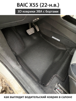 Передние автомобильные коврики ЭВА с бортами для BAIC X55 (22-н.в.)