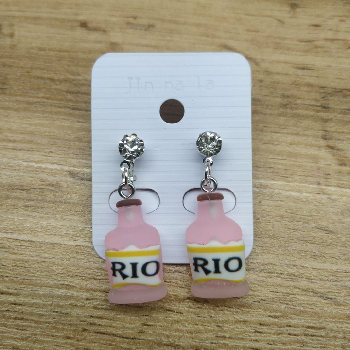 Клипсы Drink Rio кристалл металл серебристый