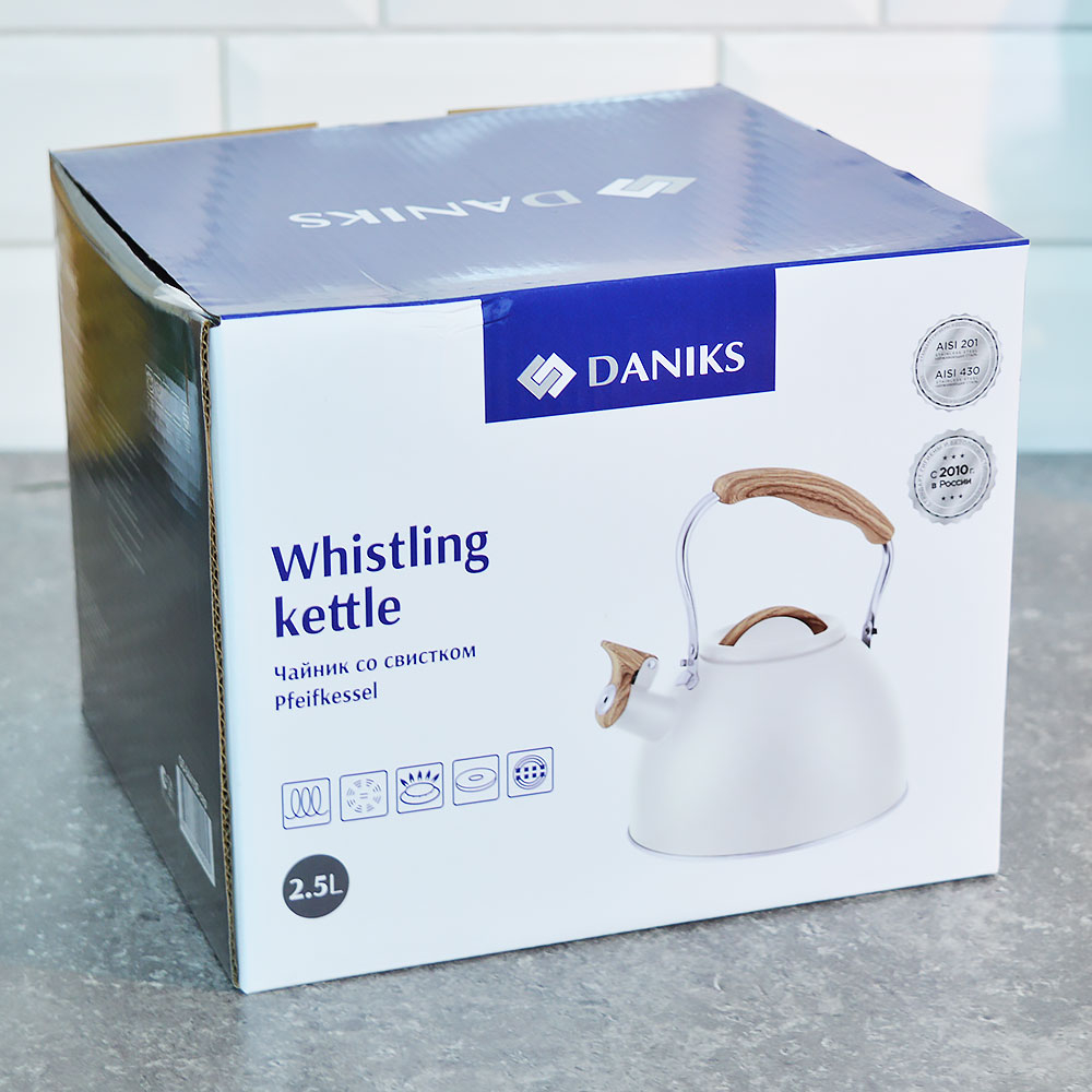 Чайник 2,5л нерж со свистком, индукция, "Daniks" GS-04415B