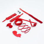 Набор БДСМ Оки-Чпоки в красном цвете из 8 предметов (Цвет: красный)