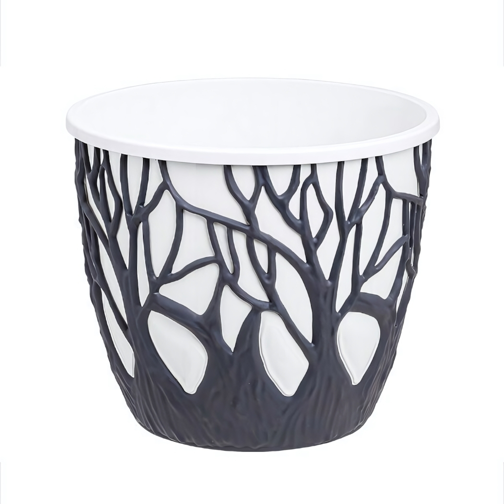 Кашпо "Форест" (3,5л.) Цв. Антрацит/Белый