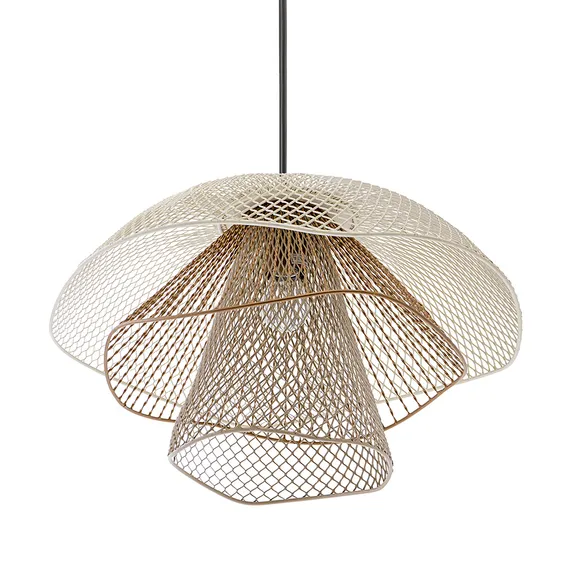 Светильник подвесной Vinger, Ø48х30 см, белый/бежевый/золотой