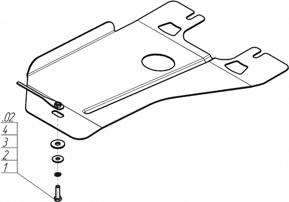 Защита КПП. 2 мм, Сталь. для Subaru Forester 2008-2013, Subaru Forester 2013-2018 MOTODOR.02222