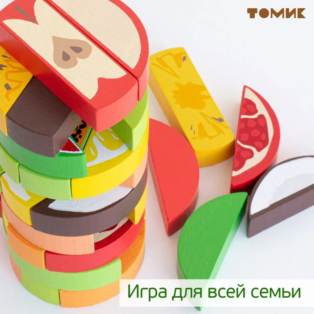 Настольная игра Башня "Фрукты" 30 деталей