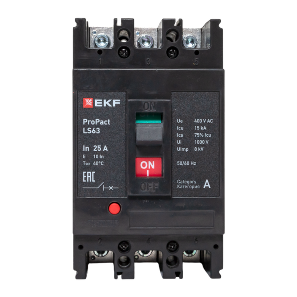 Автоматический выключатель в литом корпусе  EKF mccb-63-15-3-25-ls